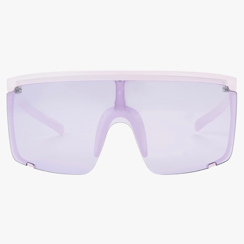 Steve Madden Women's in The Limelight Shield Sunglasses in mMilky Lavender color